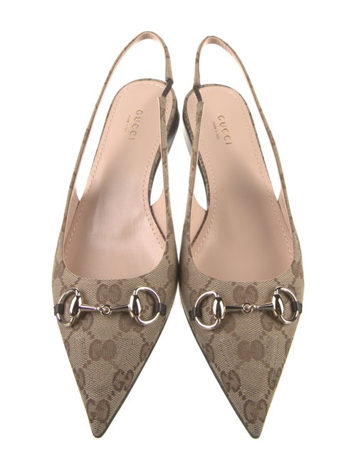 Gucci GG Canvas Canvas Slingback Flats