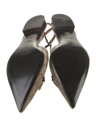 Gucci GG Canvas Canvas Slingback Flats