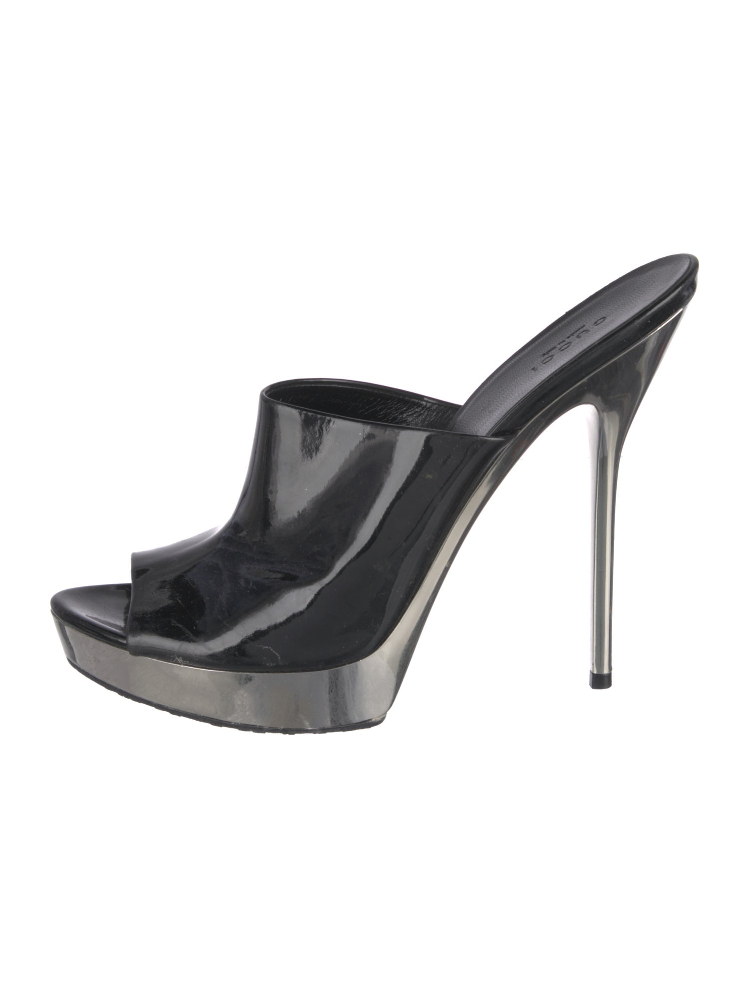 Gucci Hysteria Accent Patent Leather Slides