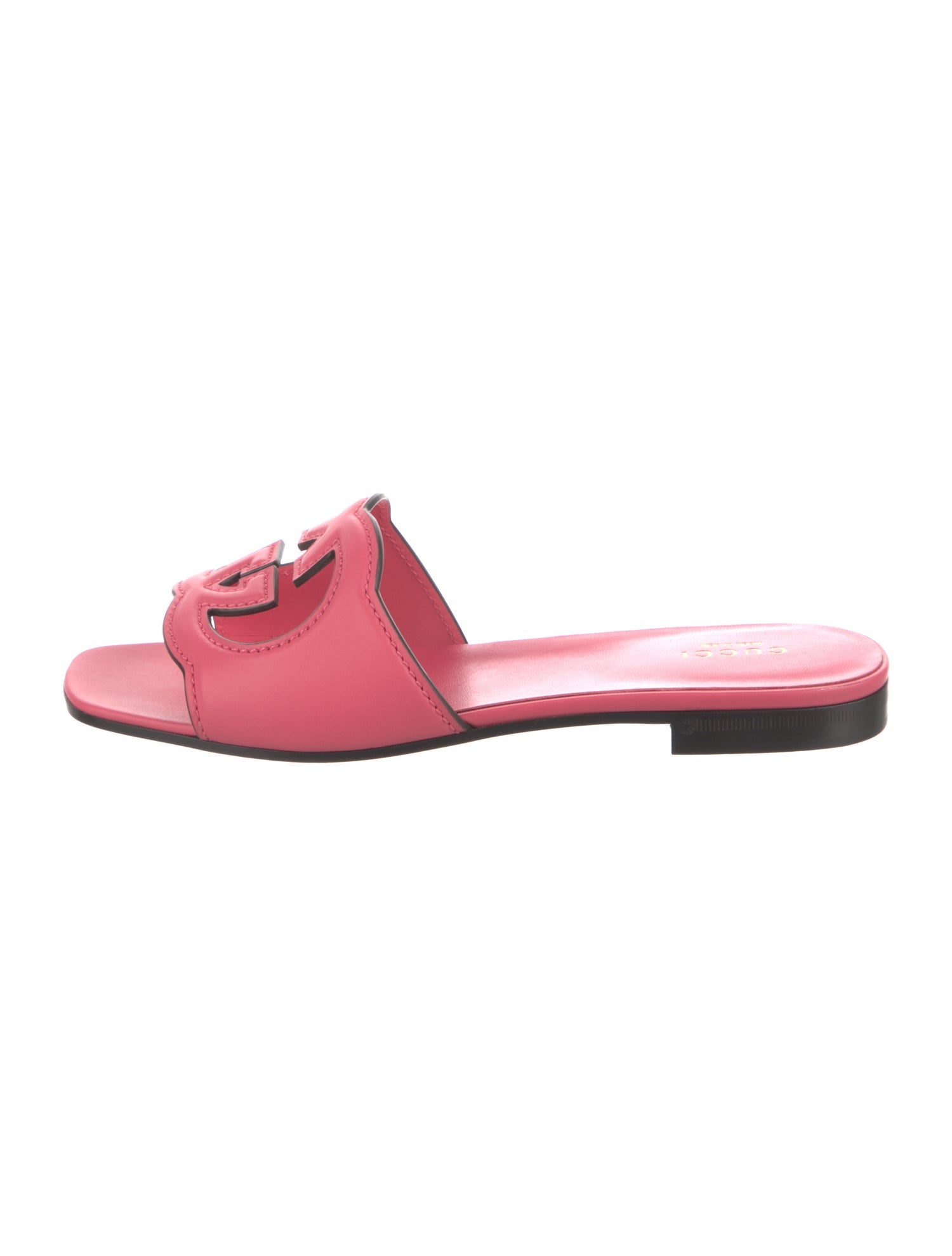 Gucci Interlocking G Logo Leather Slides w/ Tags