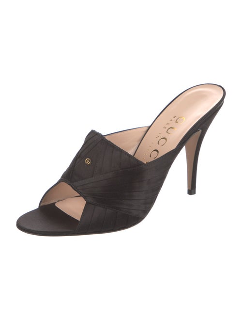 Gucci Double G Logo Satin Slides