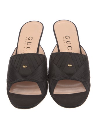 Gucci Double G Logo Satin Slides