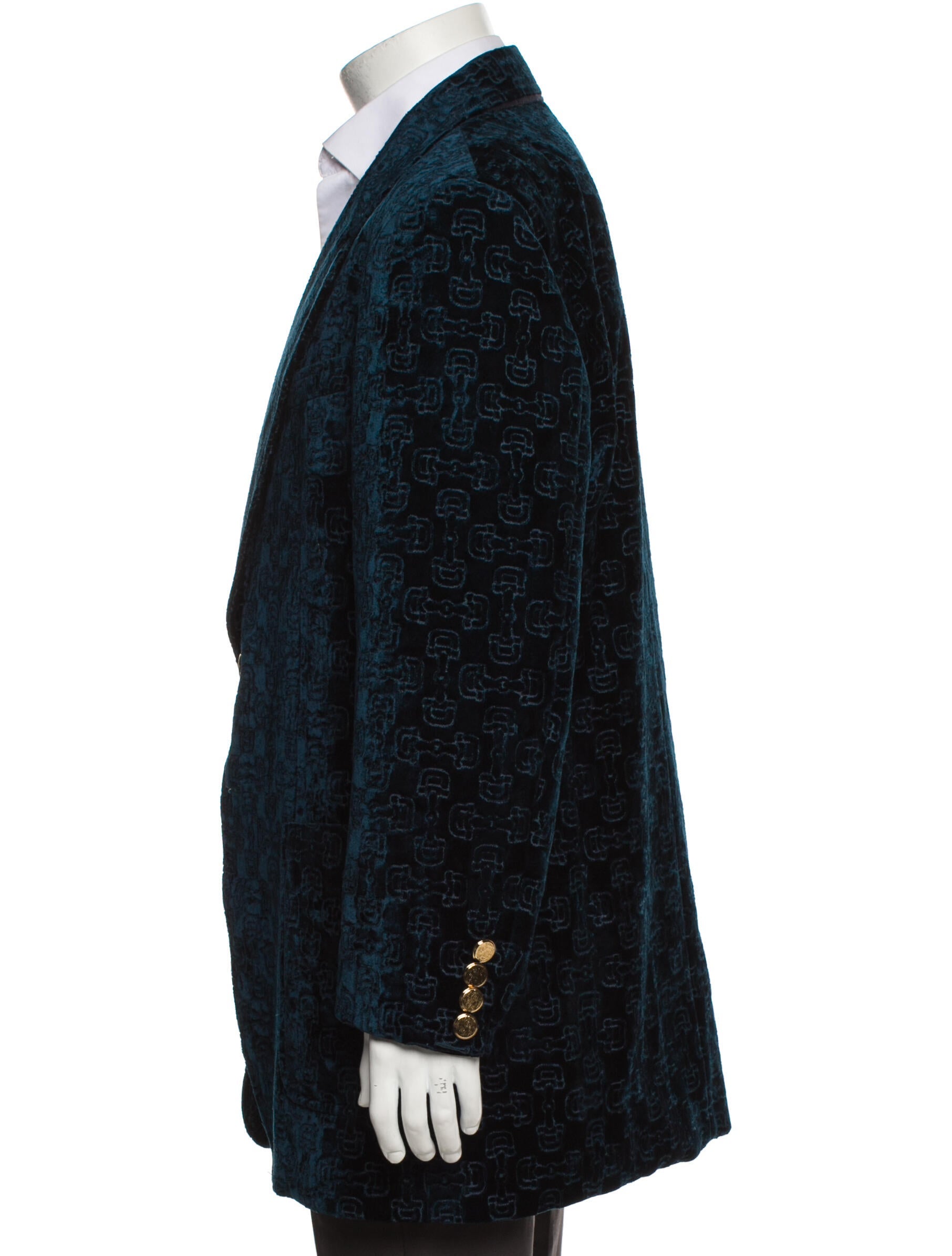 Gucci Velour Horsebit Floral Print Blazer