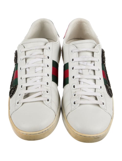 Gucci Web Accent Leather Sneakers