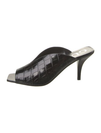 Gucci Embossed Leather Slides