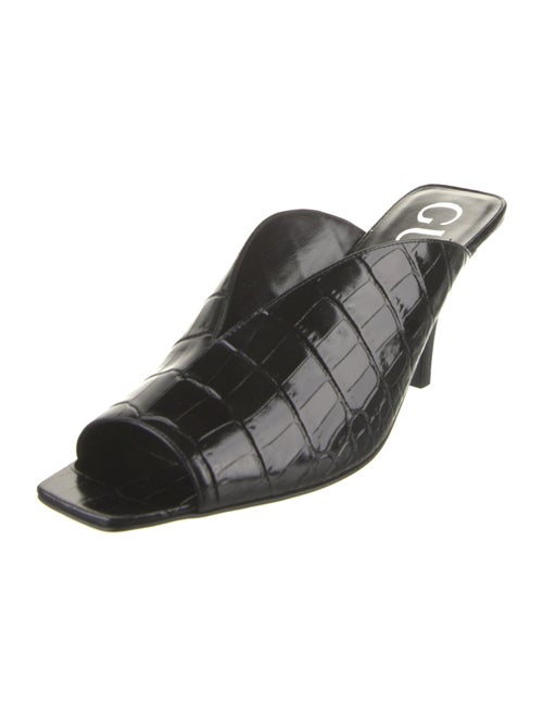 Gucci Embossed Leather Slides