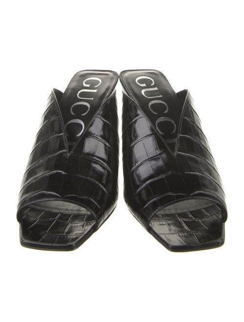 Gucci Embossed Leather Slides