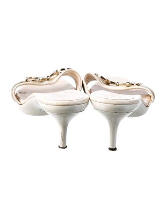 Gucci Horsebit Accent Canvas Slides