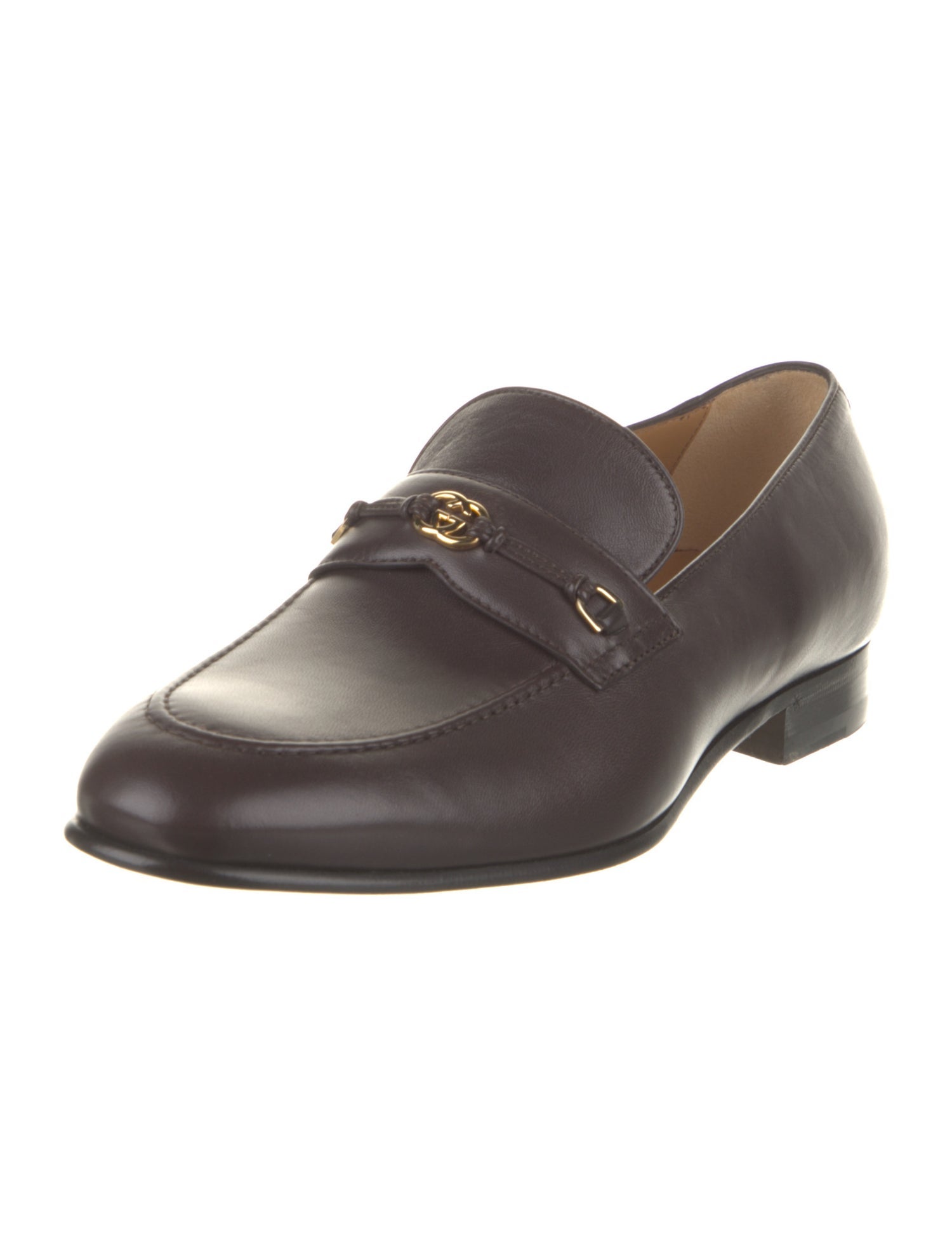 Gucci Interlocking G Logo Leather Dress Loafers