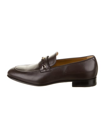 Gucci Interlocking G Logo Leather Dress Loafers