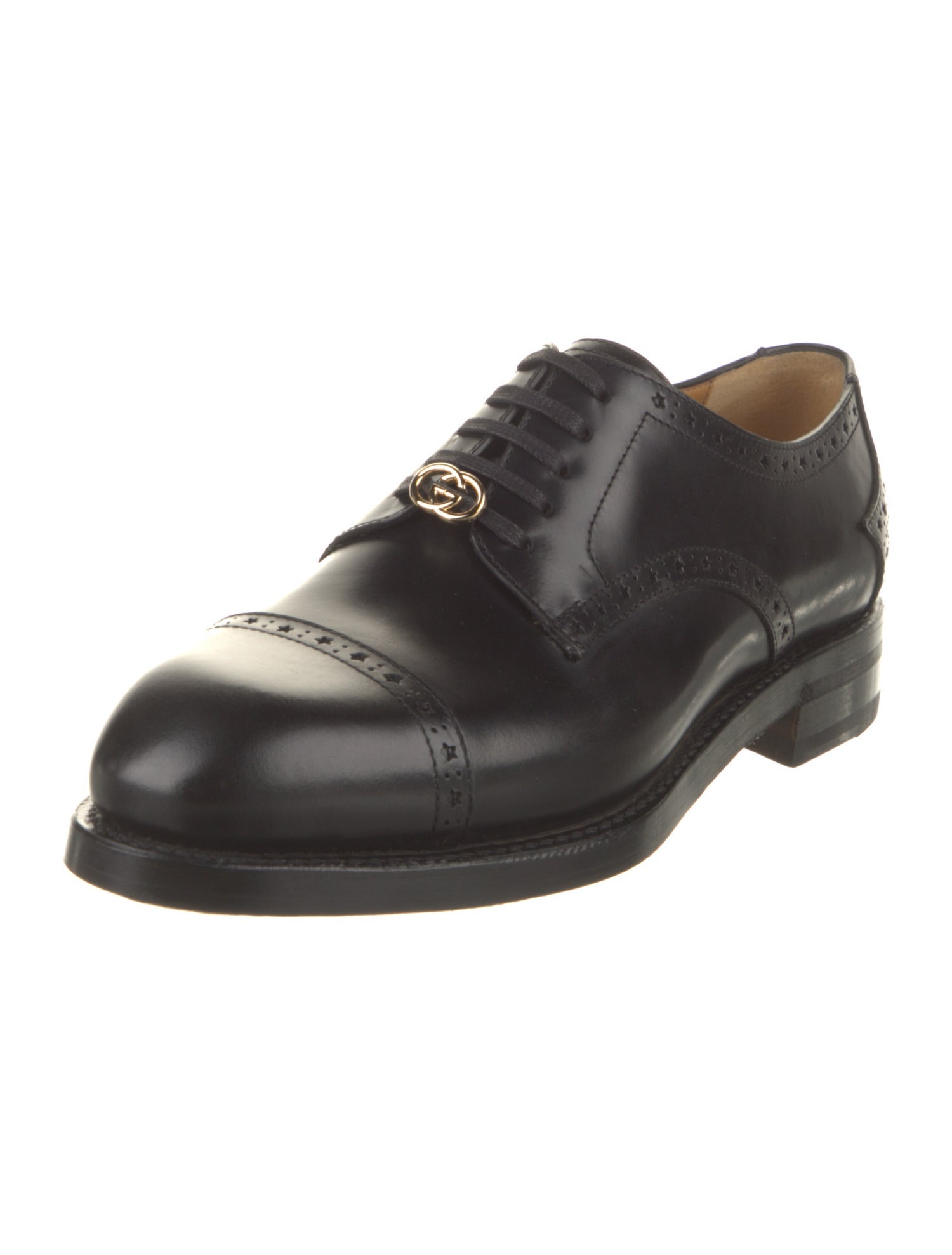 Gucci Interlocking G Logo Leather Brogues