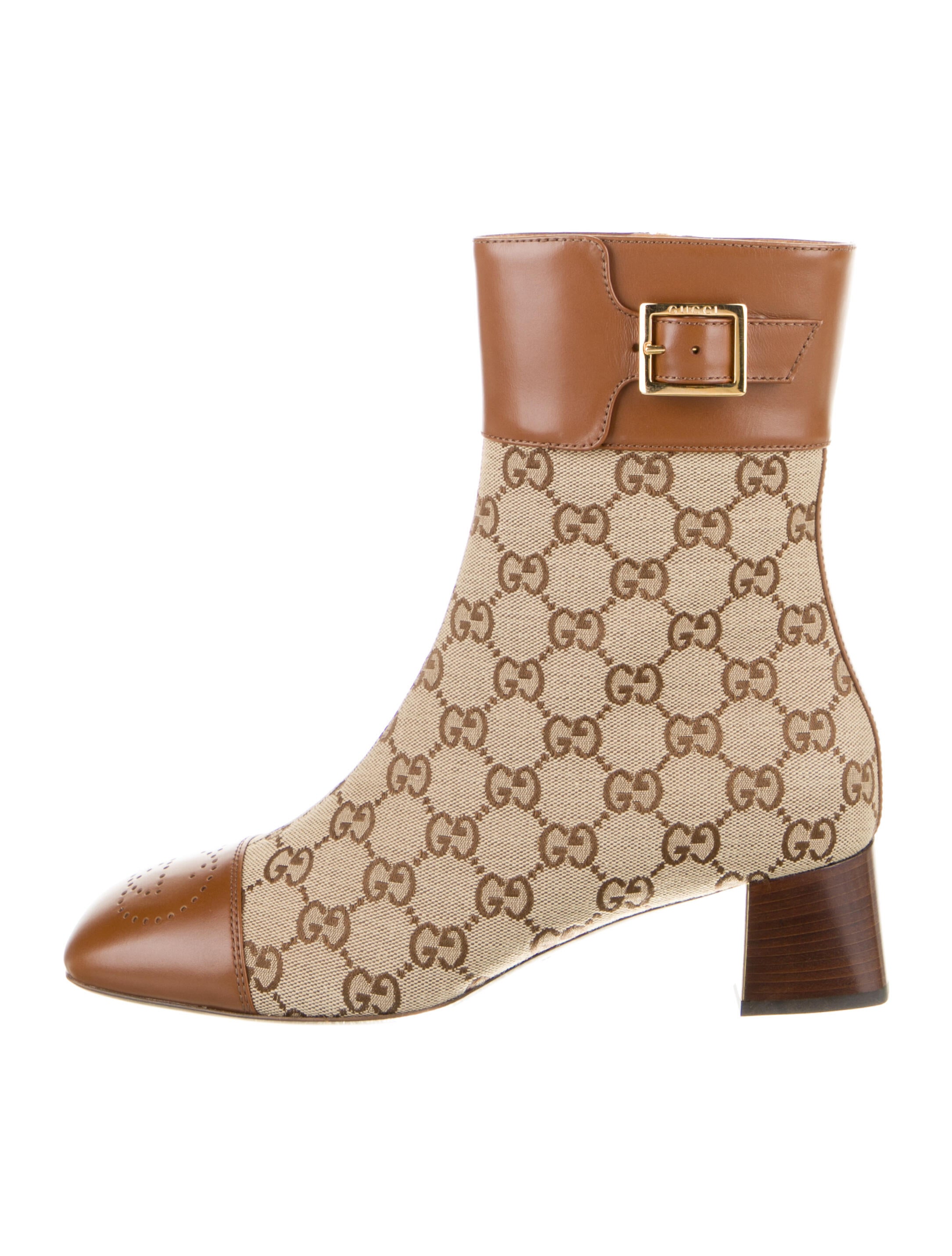 Gucci Canvas Printed Boots