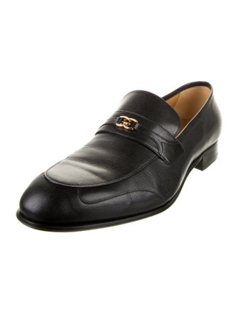 Gucci Interlocking G Logo Leather Dress Loafers
