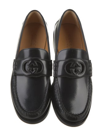 Gucci Interlocking G Logo Leather Loafers