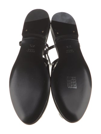 Gucci Double G Logo Patent Leather Slingback Flats