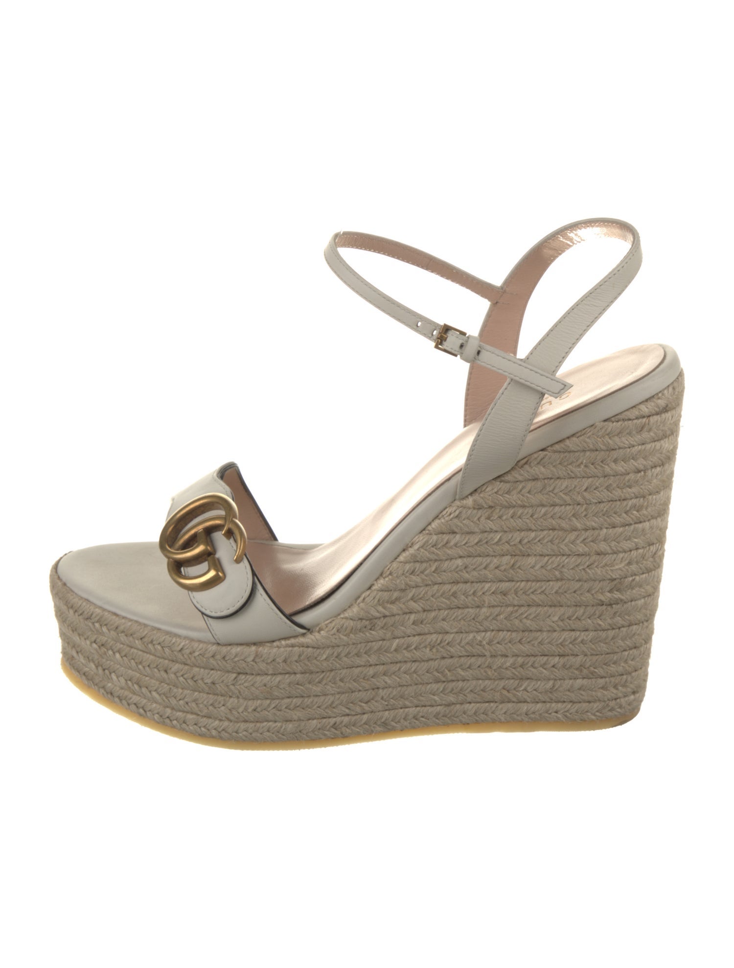 Gucci Double G Logo Leather Espadrilles