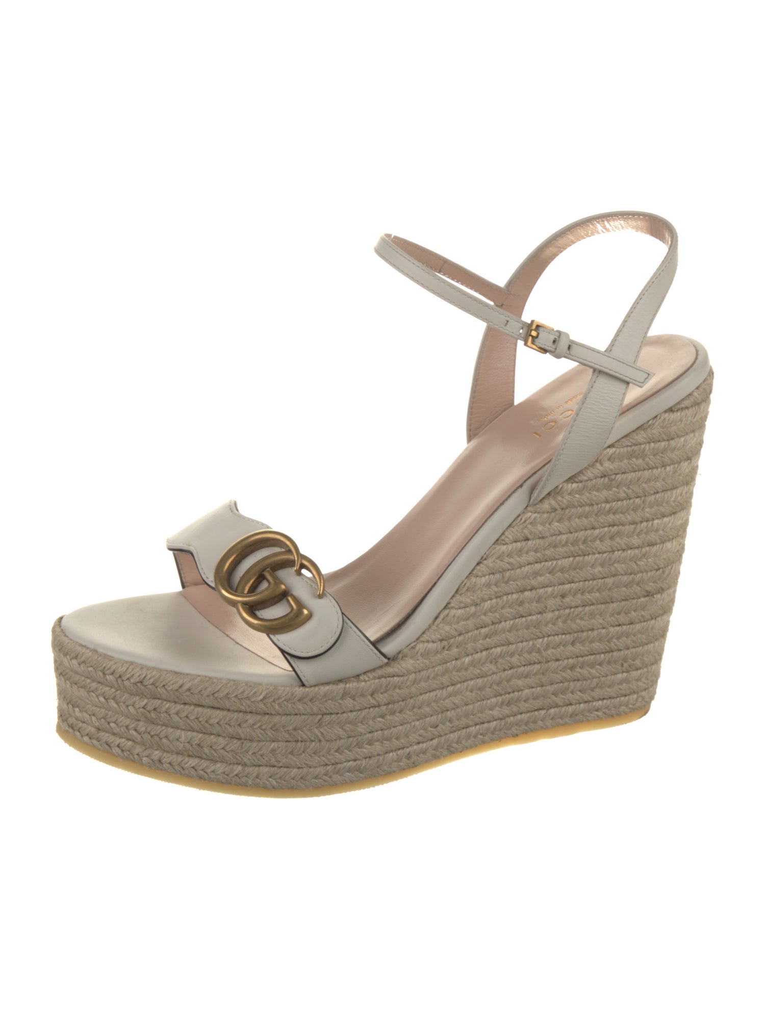 Gucci Double G Logo Leather Espadrilles