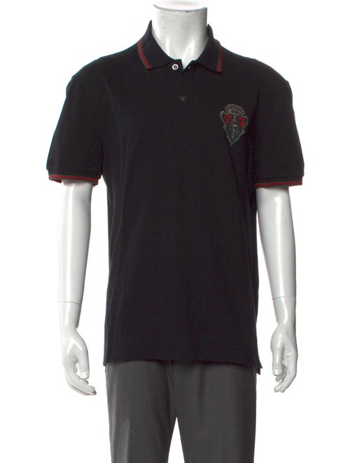Gucci Graphic Print Collar Polo Shirt