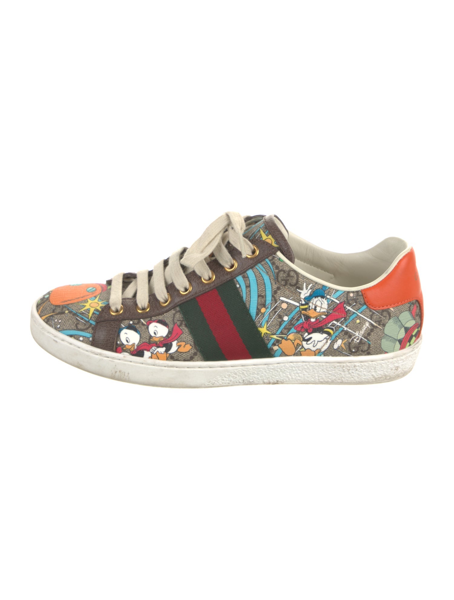 Gucci x Disney GG Canvas Leather Trim Embellishment Sneakers