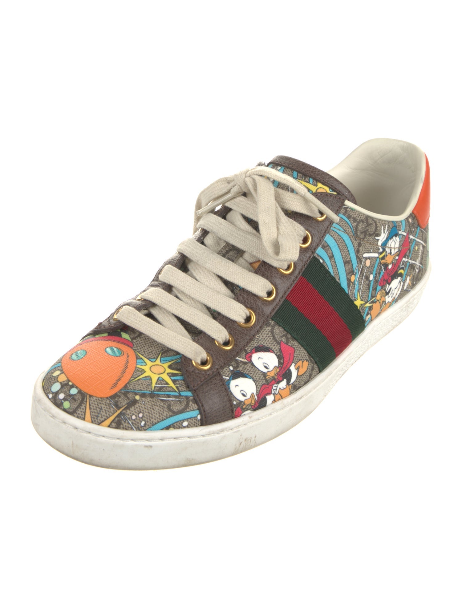 Gucci x Disney GG Canvas Leather Trim Embellishment Sneakers