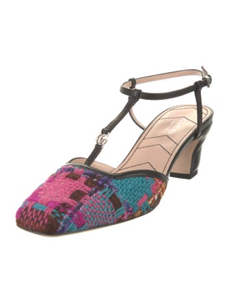 Gucci Patterned T-Strap Pumps