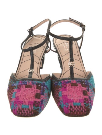 Gucci Patterned T-Strap Pumps