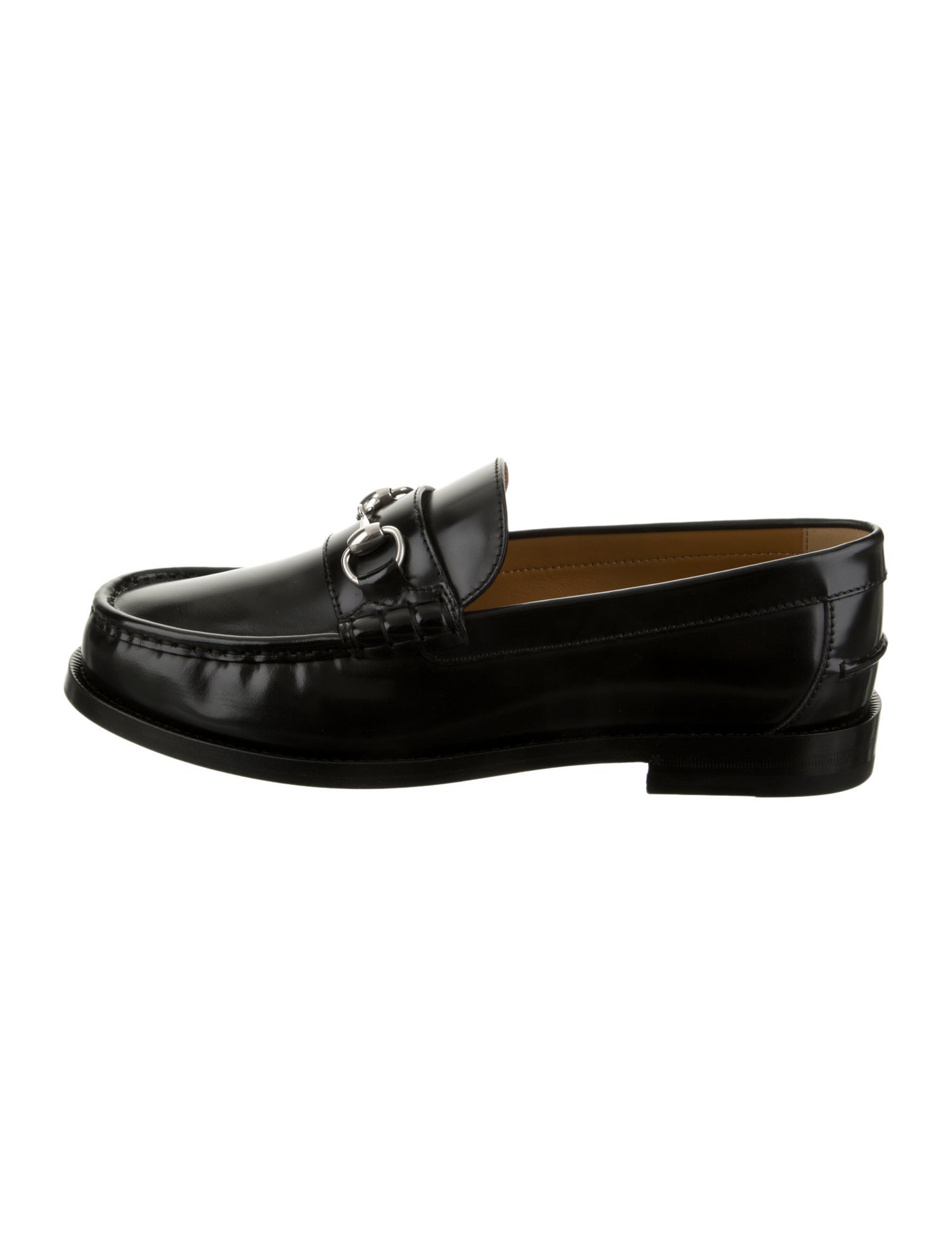 Gucci Horsebit Accent Patent Leather Dress Loafers