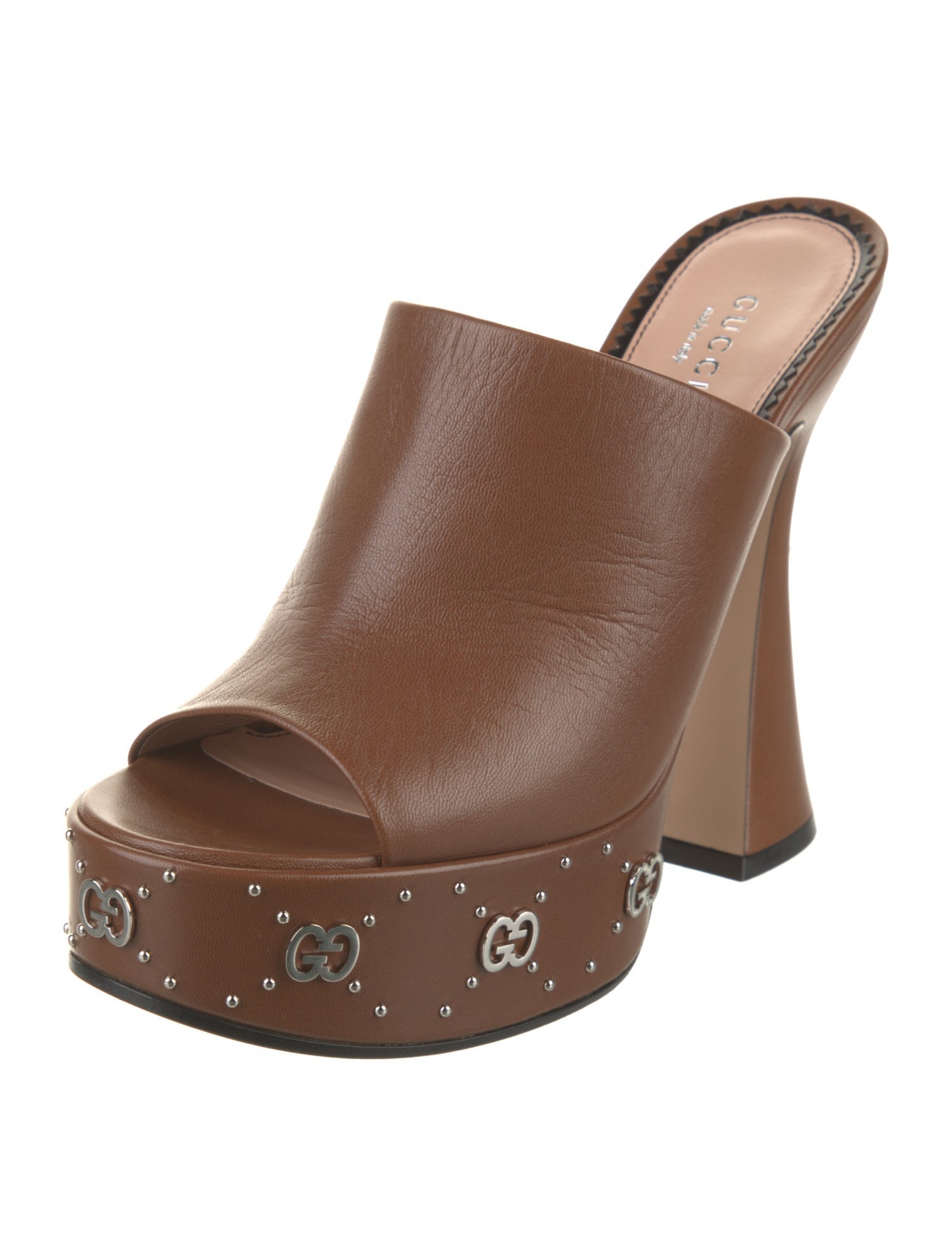 Gucci Leather Studded Accents Slides