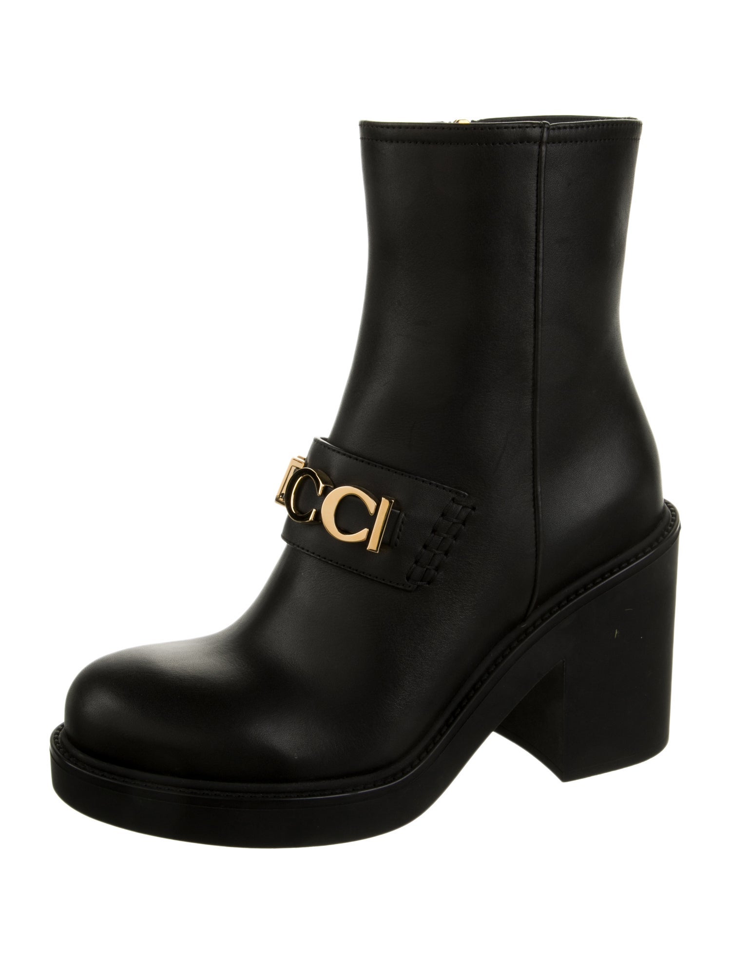 Gucci Leather Moto Boots