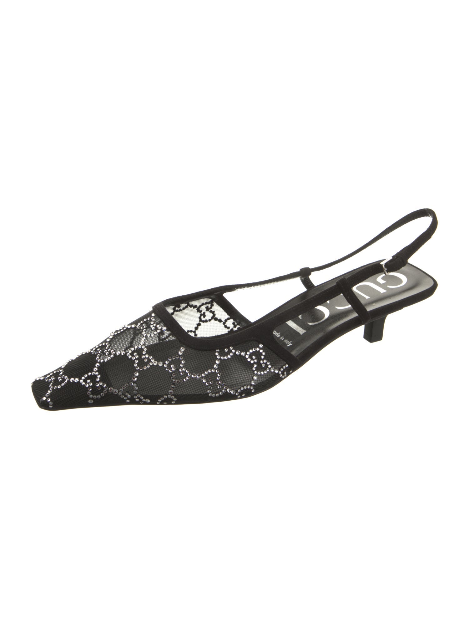 Gucci Mesh Printed Slingback Pumps