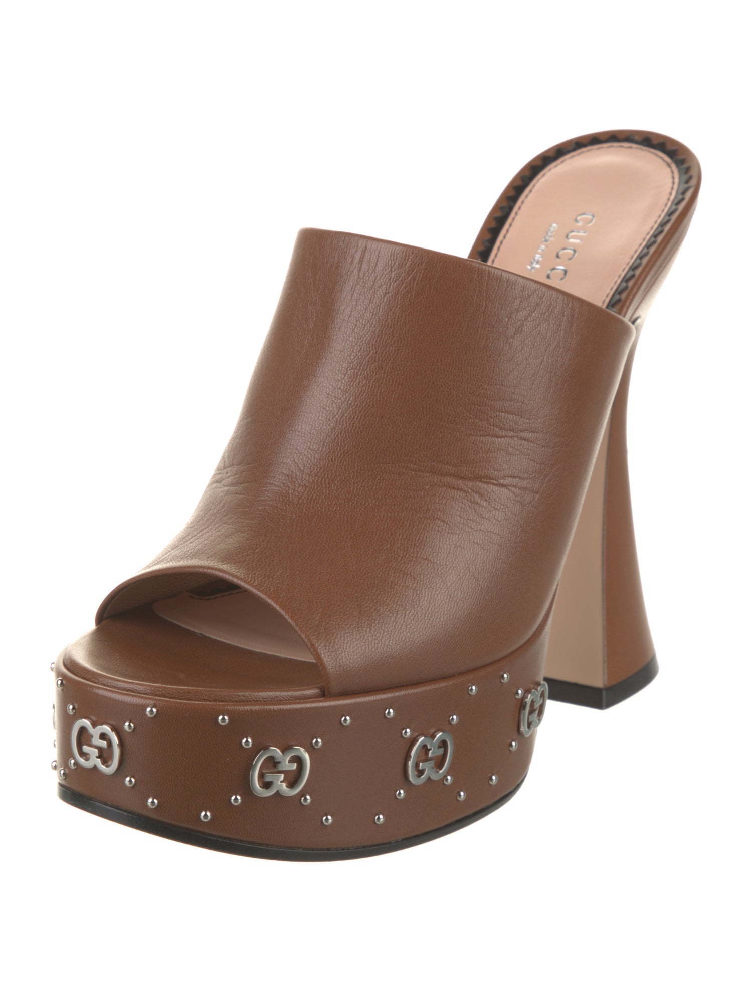 Gucci Leather Studded Accents Slides