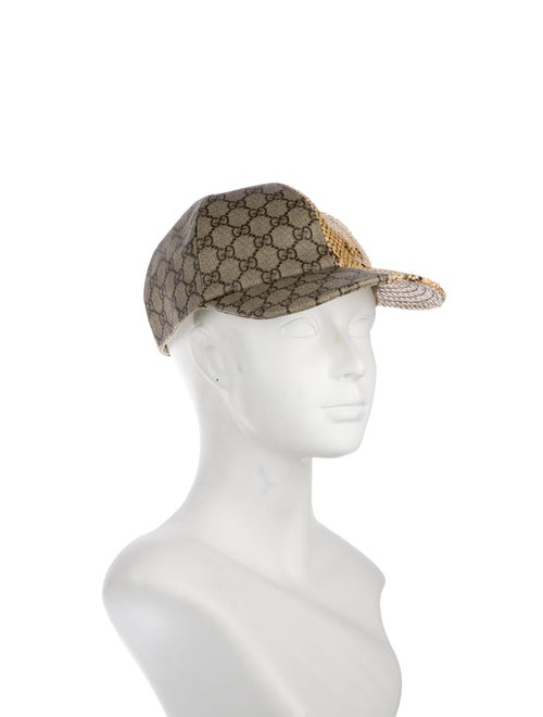 Gucci Logo Print Python-Trimmed Baseball Cap
