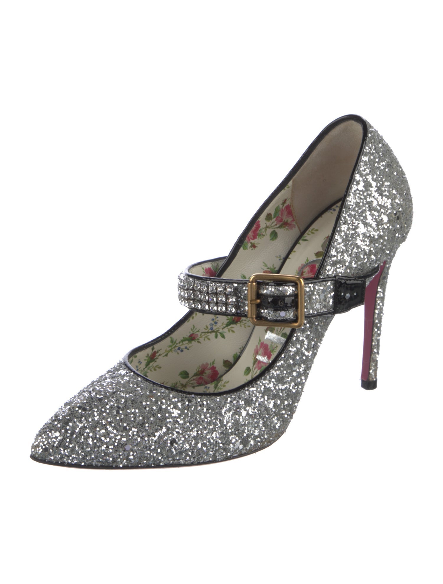 Gucci Glitter Crystal Embellishments Pumps