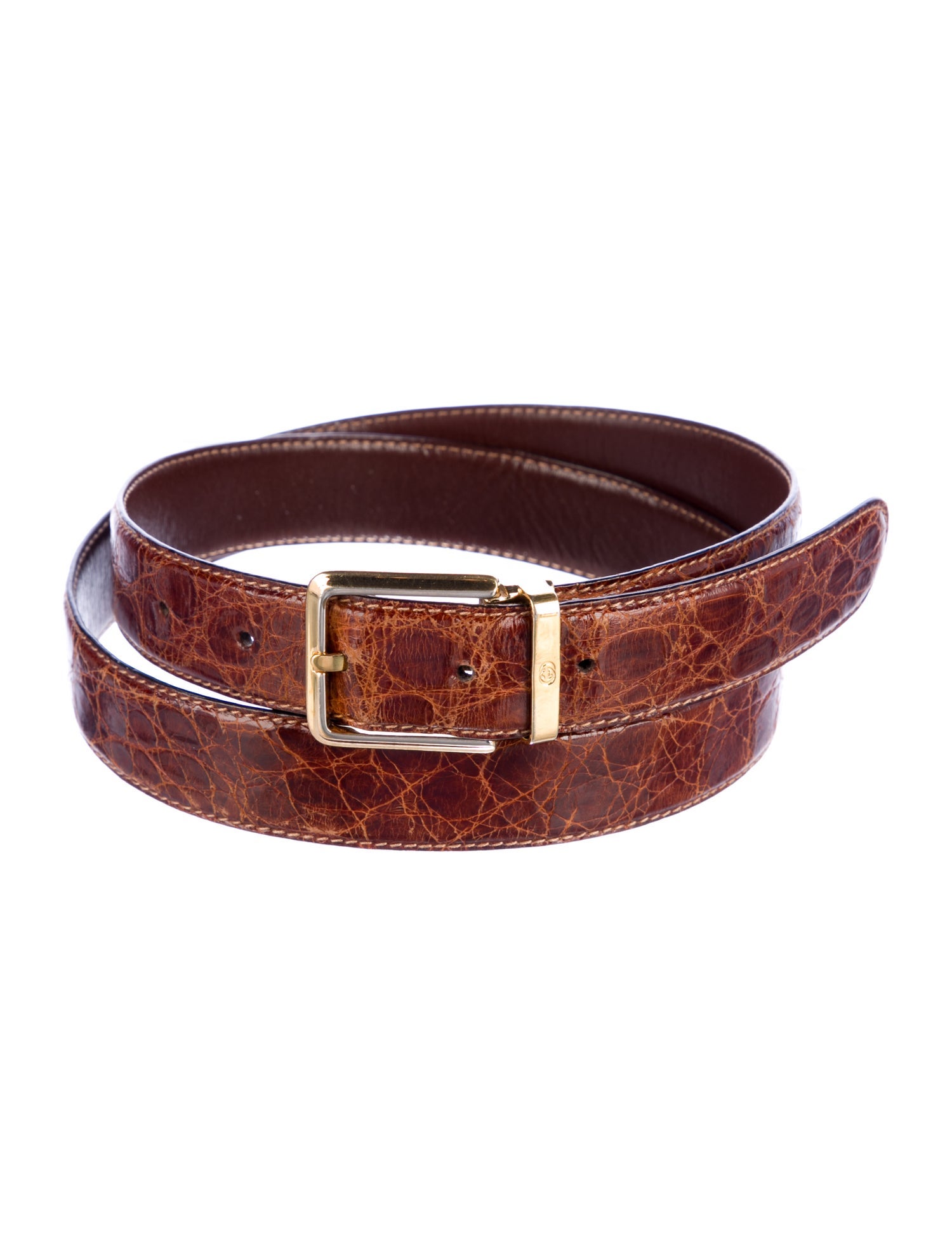 Gucci Skinny Crocodile Belt