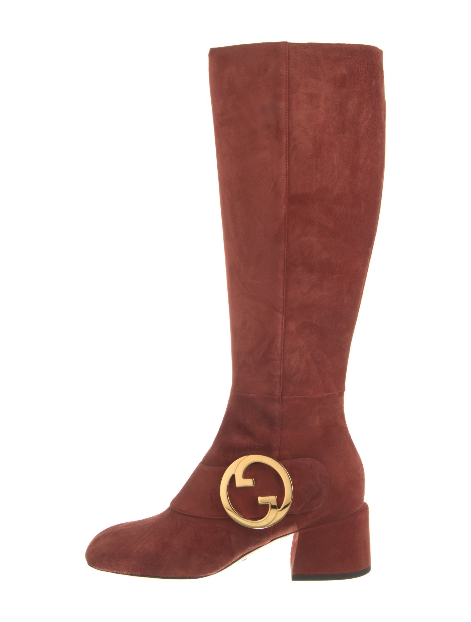 Gucci Interlocking G Logo Suede Riding Boots