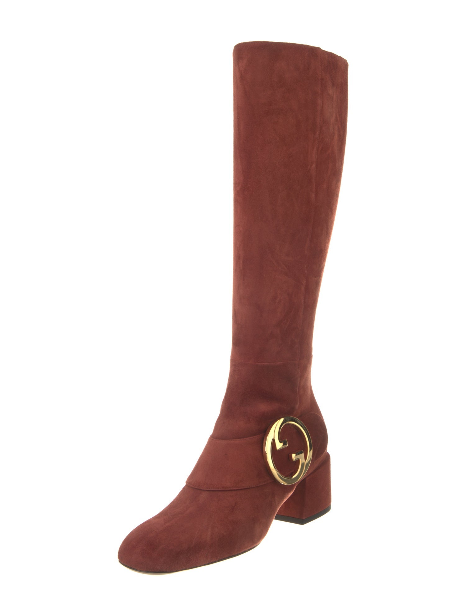 Gucci Interlocking G Logo Suede Riding Boots