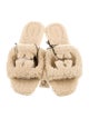 Gucci Interlocking G Logo Shearling Slides