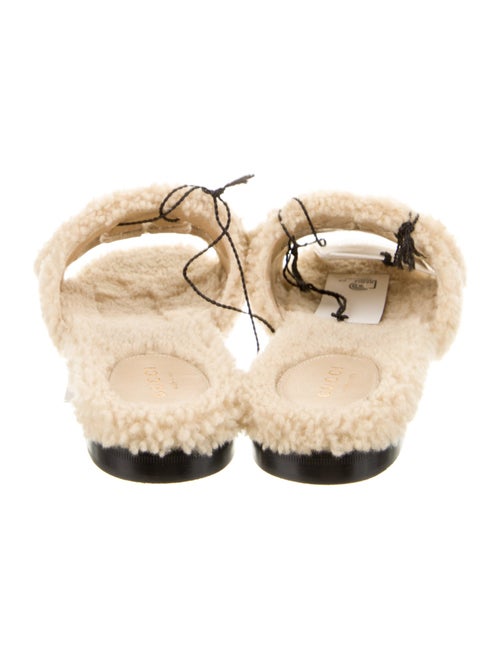 Gucci Interlocking G Logo Shearling Slides