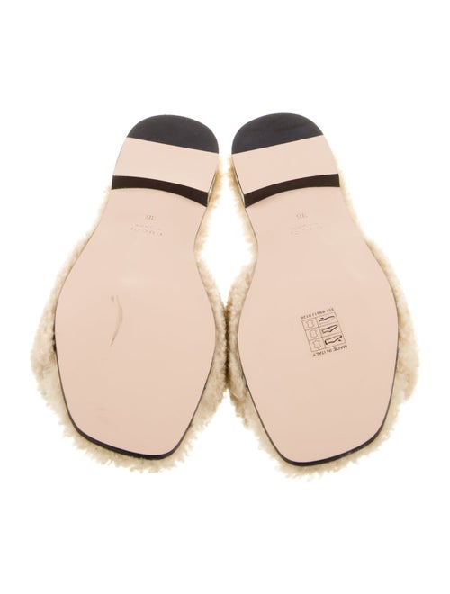 Gucci Interlocking G Logo Shearling Slides