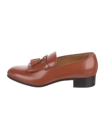 Gucci Loafers Leather Tassel Accents UK 7.5 |