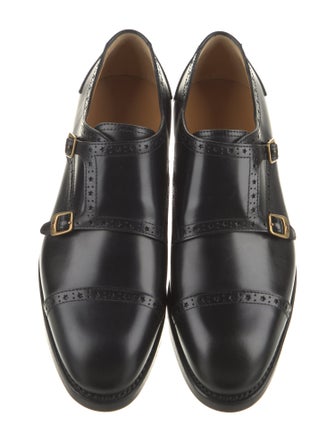 Gucci Interlocking G Logo Leather Monk Straps