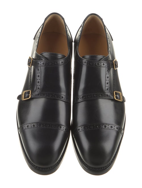 Gucci Interlocking G Logo Leather Monk Straps