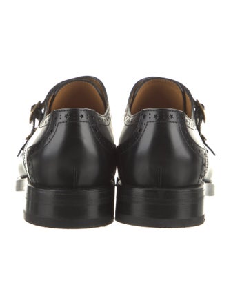 Gucci Interlocking G Logo Leather Monk Straps