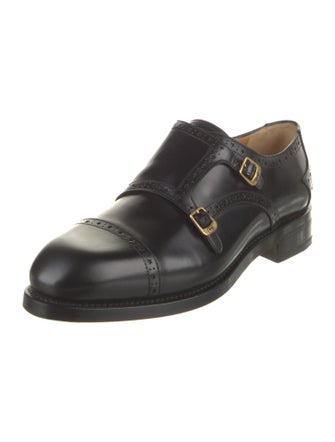 Gucci Interlocking G Logo Leather Monk Straps
