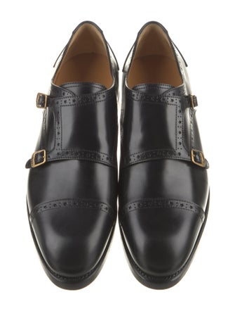 Gucci Interlocking G Logo Leather Monk Straps