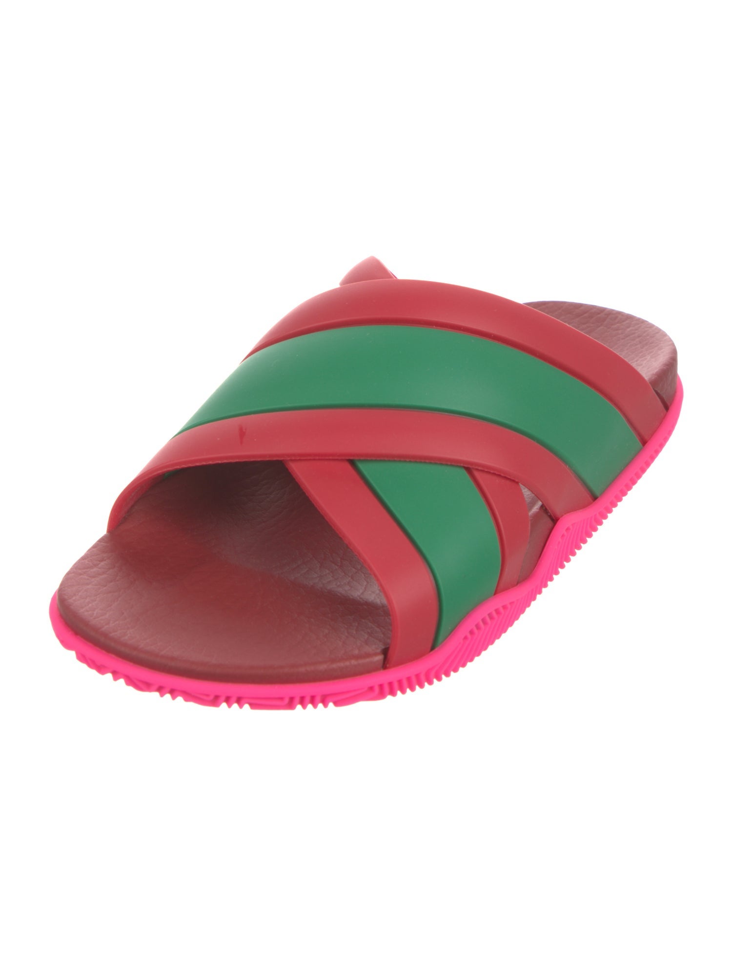 Gucci Rubber Colorblock Pattern Slides
