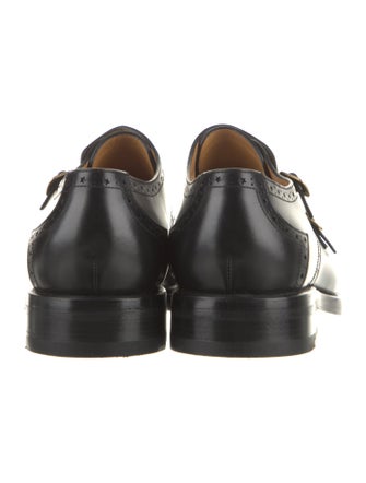 Gucci Interlocking G Logo Leather Monk Straps