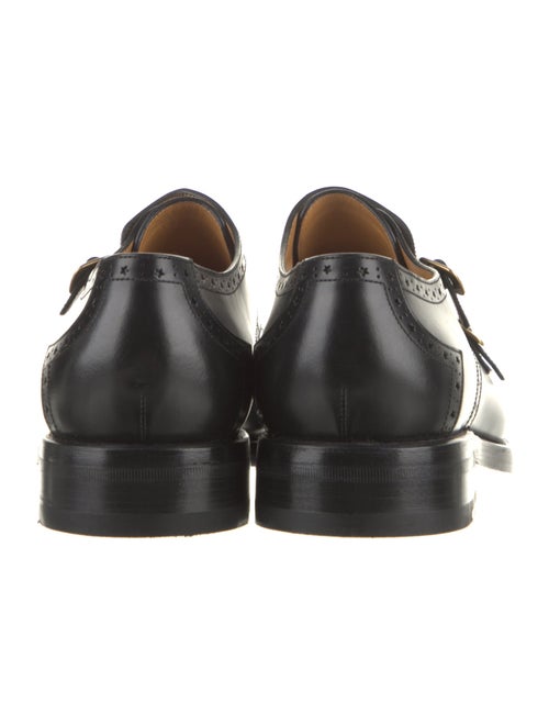 Gucci Interlocking G Logo Leather Monk Straps