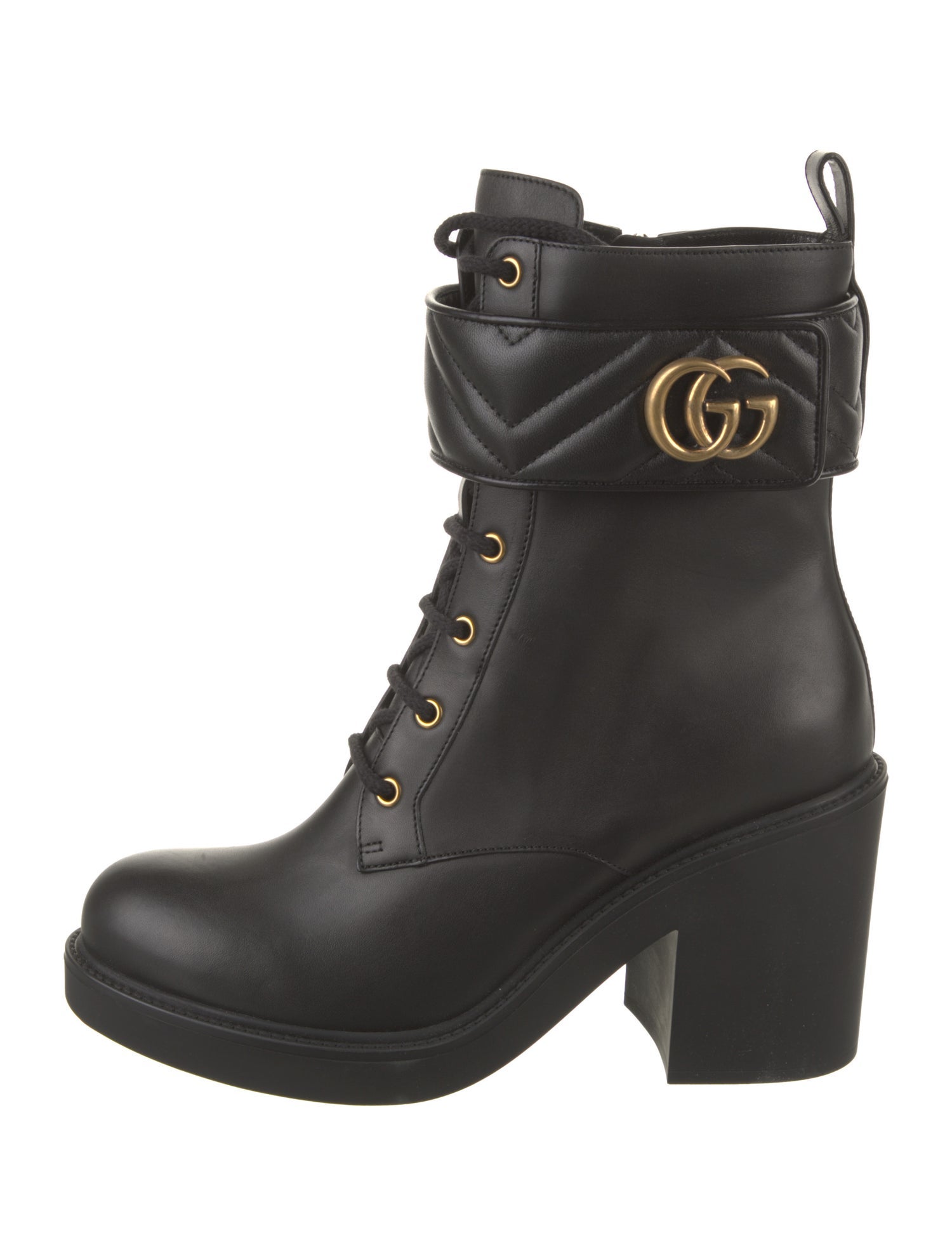 Gucci Leather Combat Boots