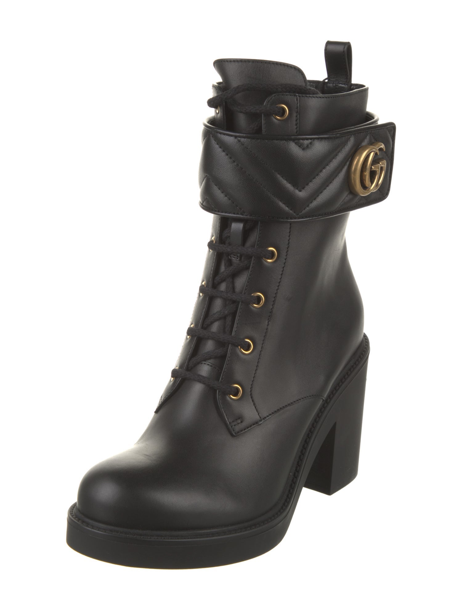 Gucci Leather Combat Boots